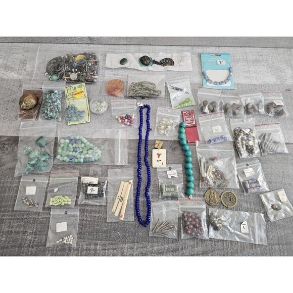 Mixed Lot of Jewelry Making Asian Themed Beads Charms Rocks Estate Lot #27